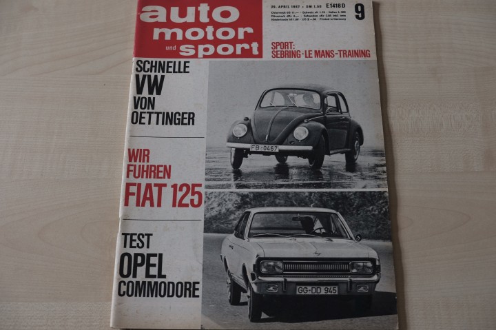 Deckblatt Auto Motor und Sport (09/1967)